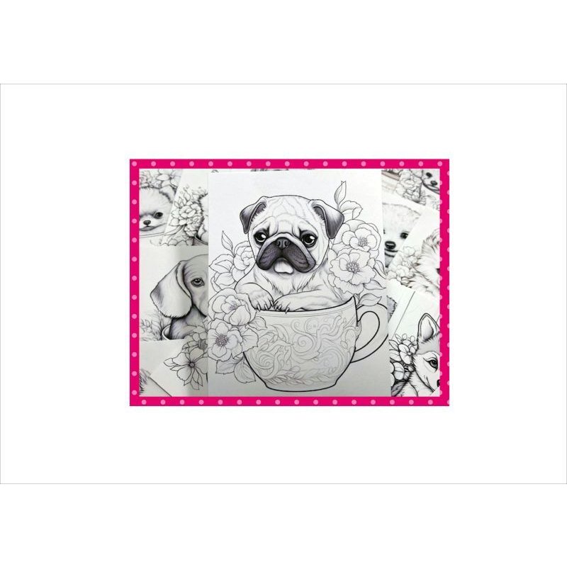 画像6: わくわく♪大人のぬり絵*わんこ*犬*20柄*ペーパー*オリジナル