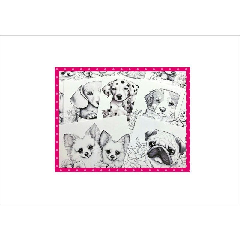 画像7: わくわく♪大人のぬり絵*わんこ*犬*20柄*ペーパー*オリジナル