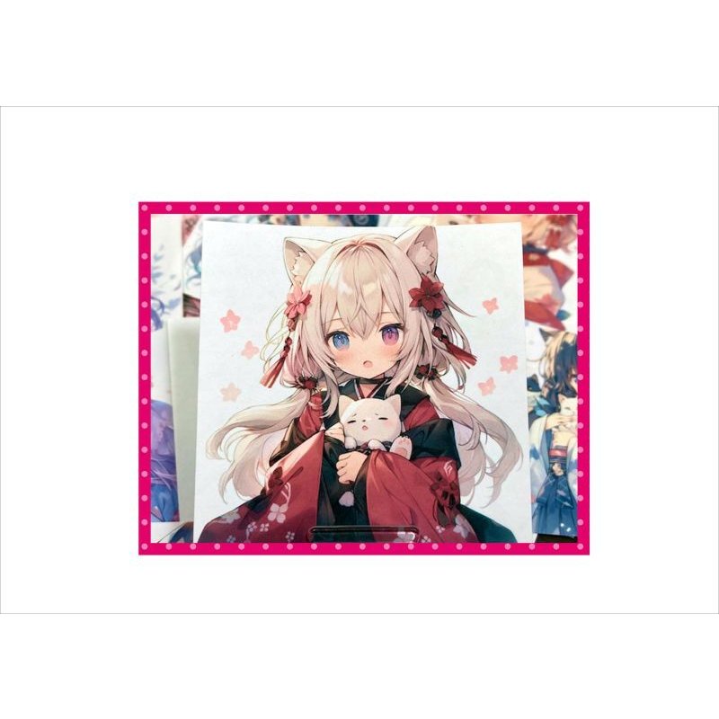 画像3: ねこ娘＊カットシール＊柄違い＊12枚＊オリジナル