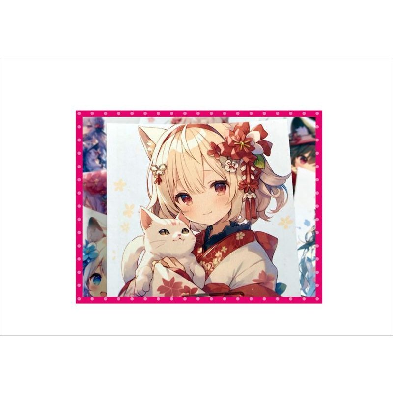 画像5: ねこ娘＊カットシール＊柄違い＊12枚＊オリジナル