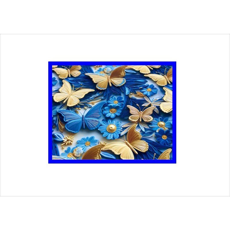 画像5: 3D　美しい蝶々＊ブルー＊ペーパーセット＊柄違い7枚＊コラージュペーパー＊オリジナル