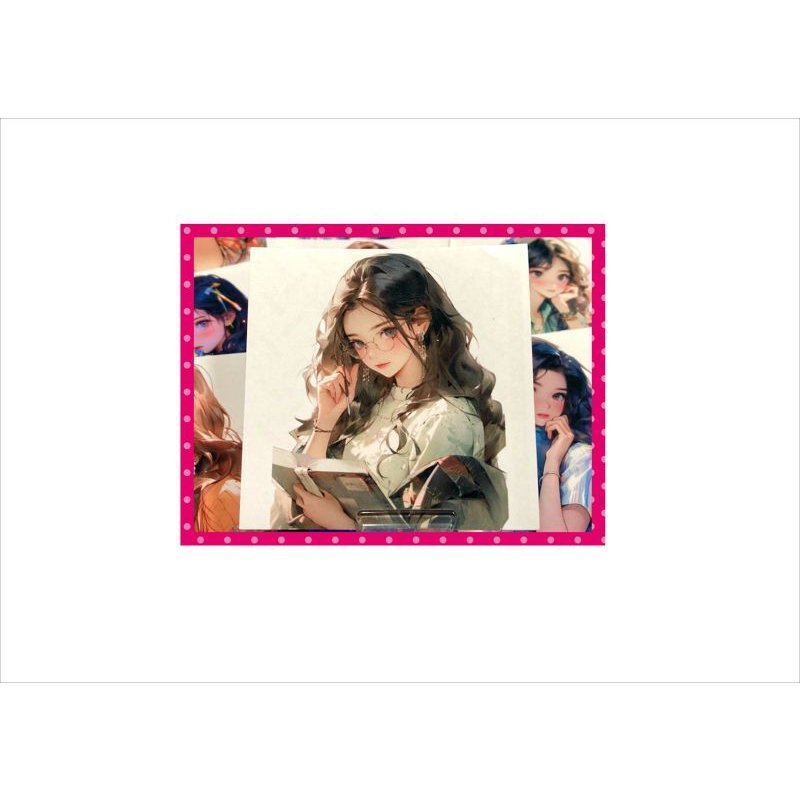 画像6: ちょっと大きめ＊カットシール＊本を読む女の子＊柄違い12枚＊オリジナル