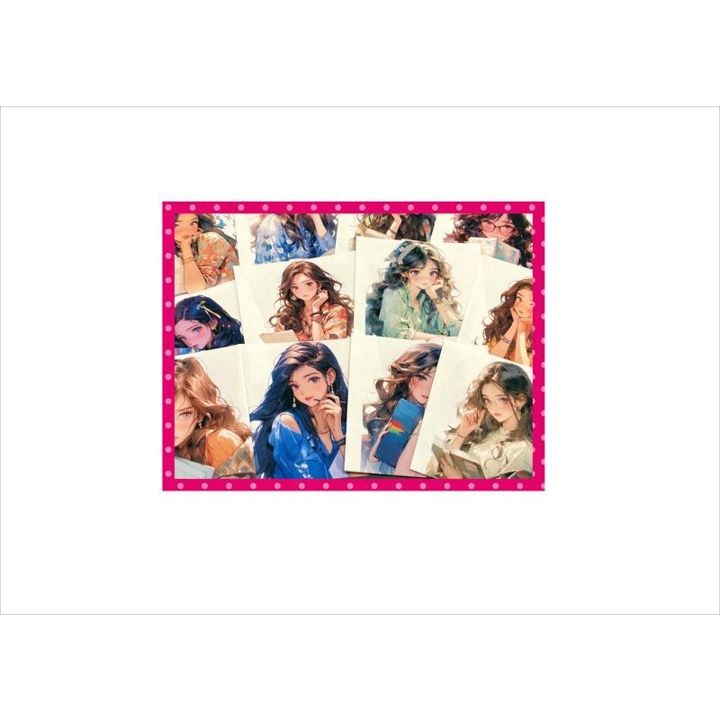 画像3: ちょっと大きめ＊カットシール＊本を読む女の子＊柄違い12枚＊オリジナル