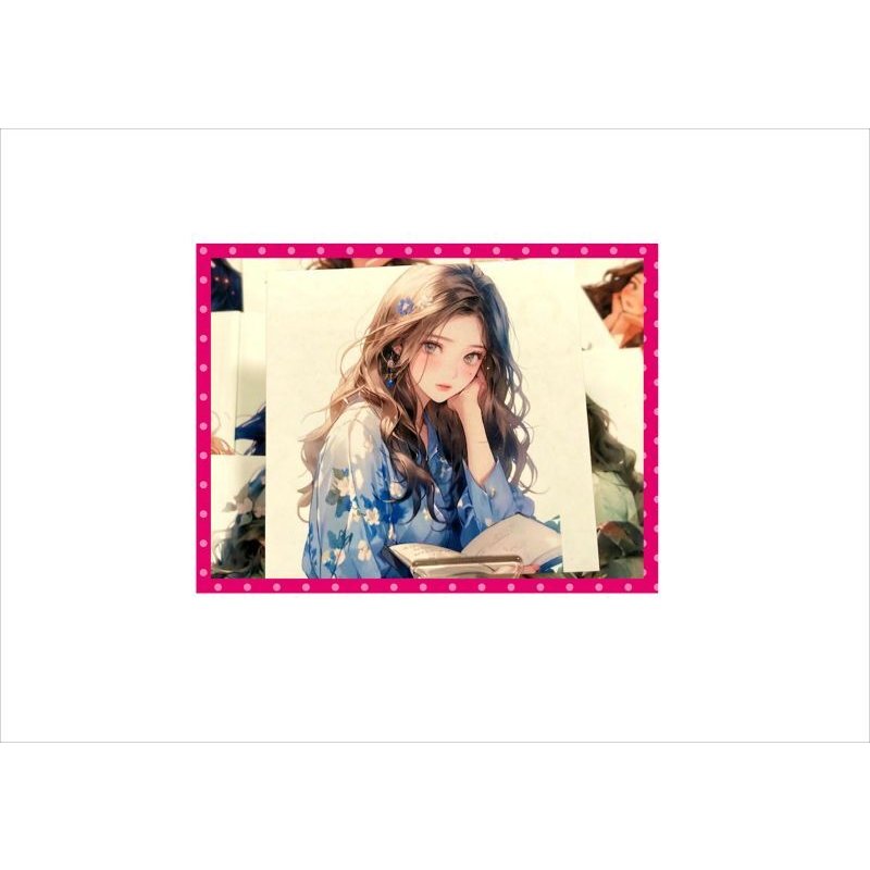 画像5: ちょっと大きめ＊カットシール＊本を読む女の子＊柄違い12枚＊オリジナル
