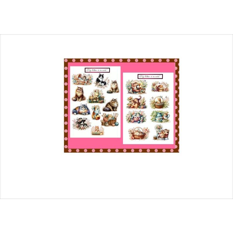 画像8: ねこのシールとペーパーセット＊10枚＊オリジナル