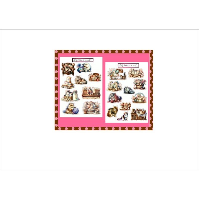 画像7: ねこのシールとペーパーセット＊10枚＊オリジナル