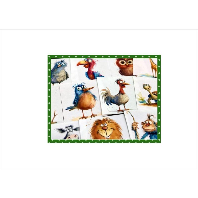 画像16: ミニカットシール＊森の愉快な仲間たち＊54枚＊正方形＊オリジナル