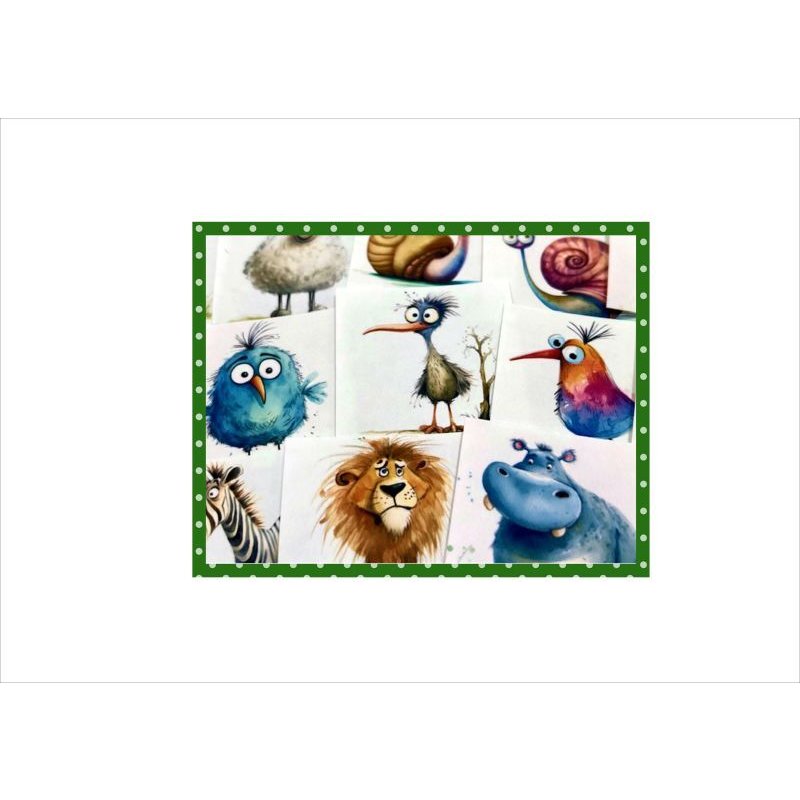 画像13: ミニカットシール＊森の愉快な仲間たち＊54枚＊正方形＊オリジナル