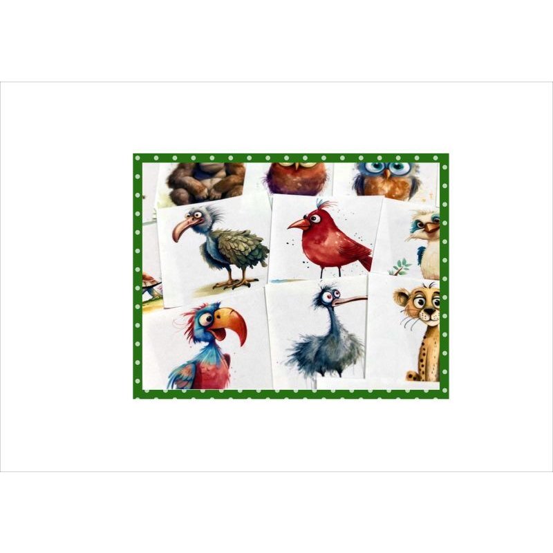 画像15: ミニカットシール＊森の愉快な仲間たち＊54枚＊正方形＊オリジナル