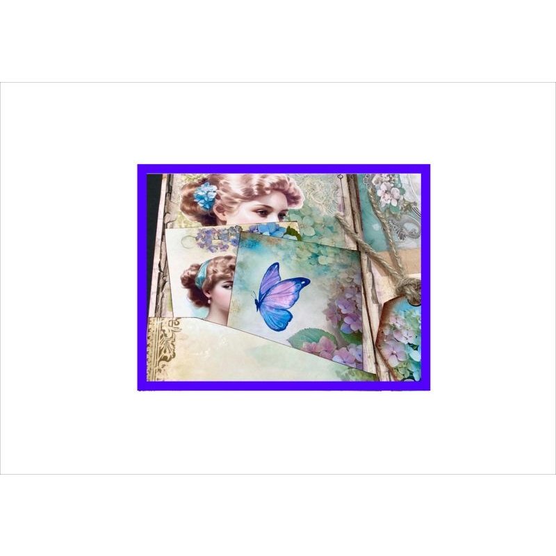 画像12: 初めてさんにもお勧め☆紫陽花＊自分で作るジャンクジャーナル＊作り方付き♪素材セット＊ オリジナル