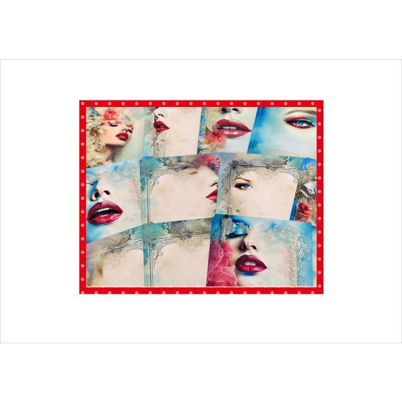 画像8: 赤い唇＊色鮮やかなメモ＊両面印刷＊24枚＊オリジナル