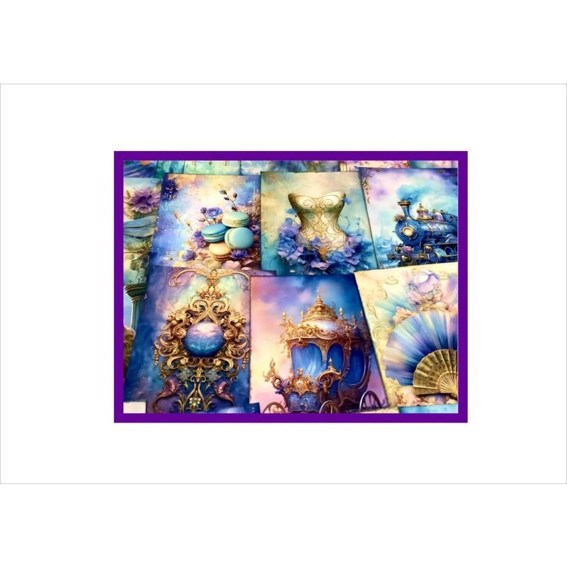 画像17: 紫のカード♪BOX入り*メモ*両面印刷*柄違い*50枚入り♪*オリジナル