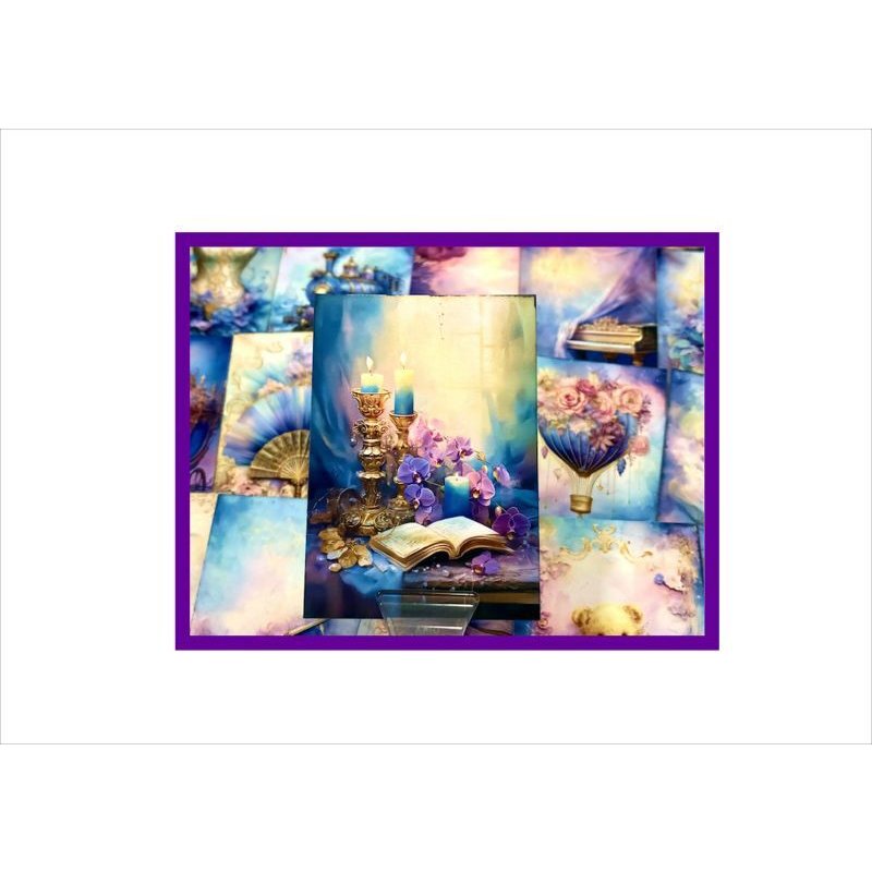 画像14: 紫のカード♪BOX入り*メモ*両面印刷*柄違い*50枚入り♪*オリジナル