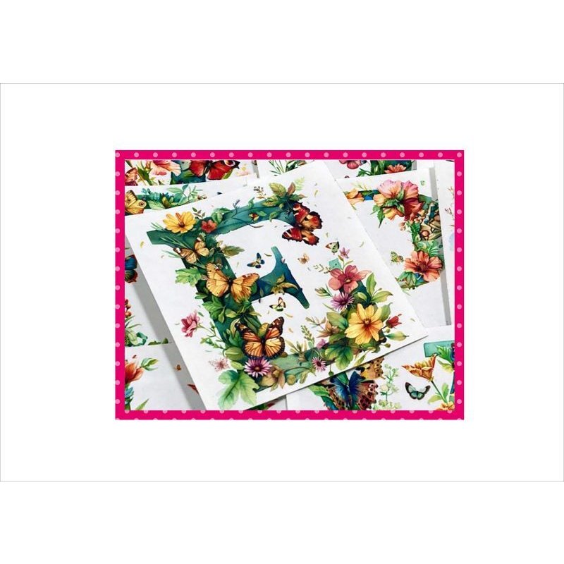 画像4: カットシール＊フラワーアルファベット＊大小57枚＊オリジナル