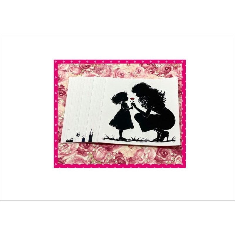 画像3: ミニ折り紙＊シルエット＊ママと女の子＊ペーパーセット＊15枚＊オリジナル