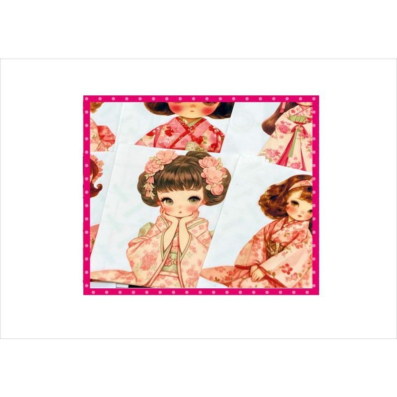 画像8: レトロ＊着物少女＊カットシール24枚♪＊オリジナル