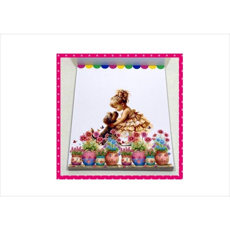 画像5: ベストフレンド＊なかよし＊女の子とワンコ＊メモ帳＊32枚＊オリジナル