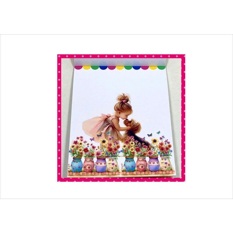 画像6: ベストフレンド＊なかよし＊女の子とワンコ＊メモ帳＊32枚＊オリジナル