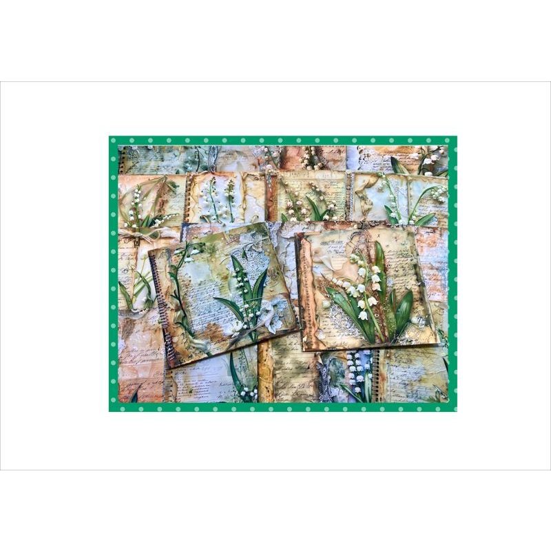 画像8: アンティーク＊大きめ折り紙＊スズラン＊正方形＊ペーパーセット＊柄違い18枚＊オリジナル