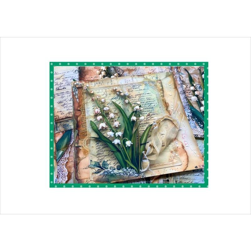 画像4: アンティーク＊大きめ折り紙＊スズラン＊正方形＊ペーパーセット＊柄違い18枚＊オリジナル