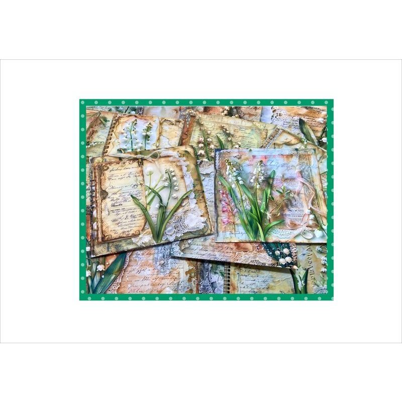 画像5: アンティーク＊大きめ折り紙＊スズラン＊正方形＊ペーパーセット＊柄違い18枚＊オリジナル