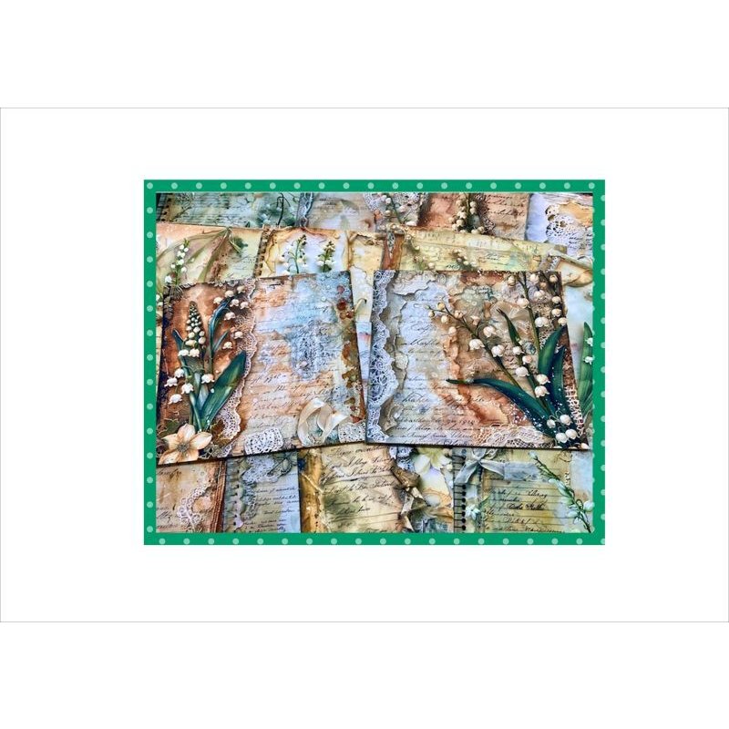 画像6: アンティーク＊大きめ折り紙＊スズラン＊正方形＊ペーパーセット＊柄違い18枚＊オリジナル