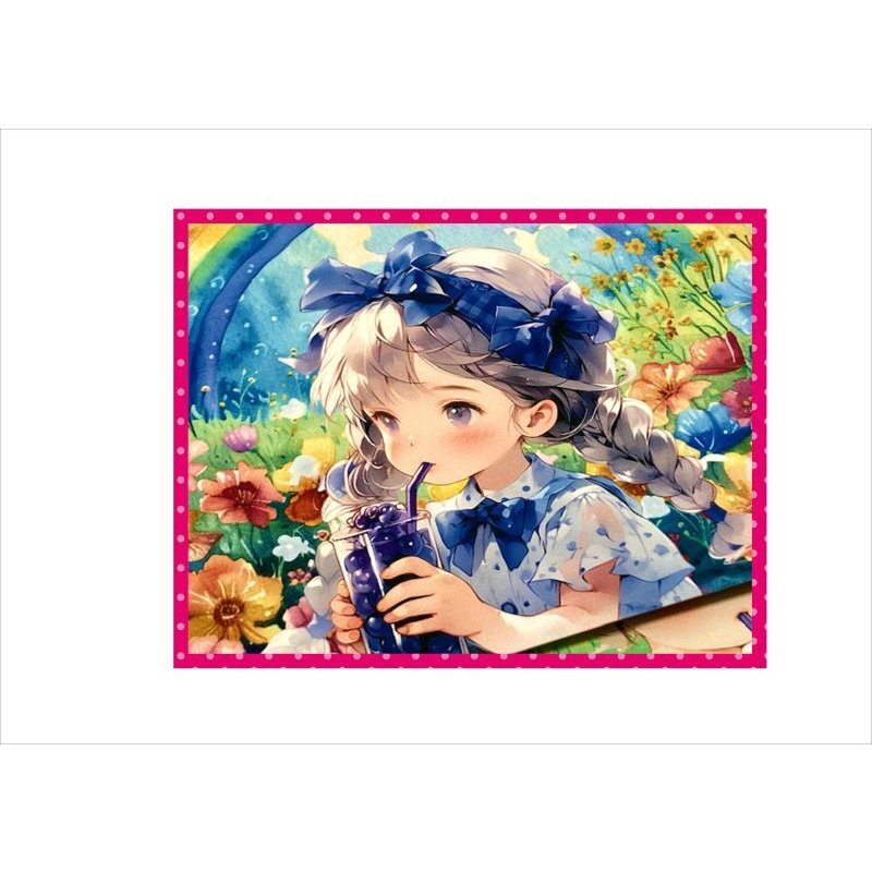 画像4: 虹と女の子＊メモ＊両面印刷＊24枚＊オリジナル