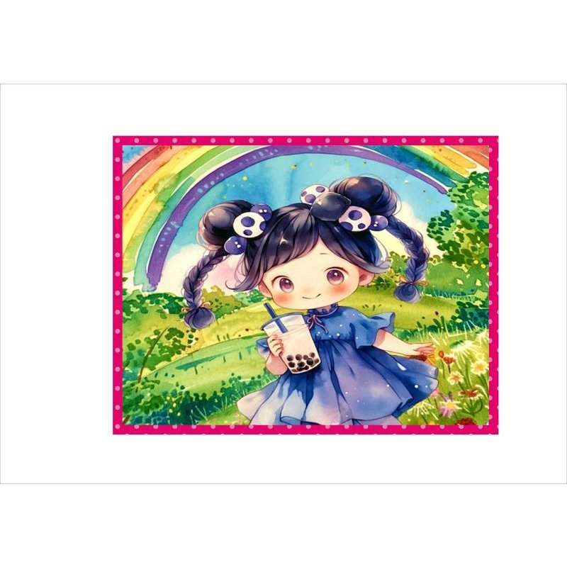 画像6: 虹と女の子＊メモ＊両面印刷＊24枚＊オリジナル