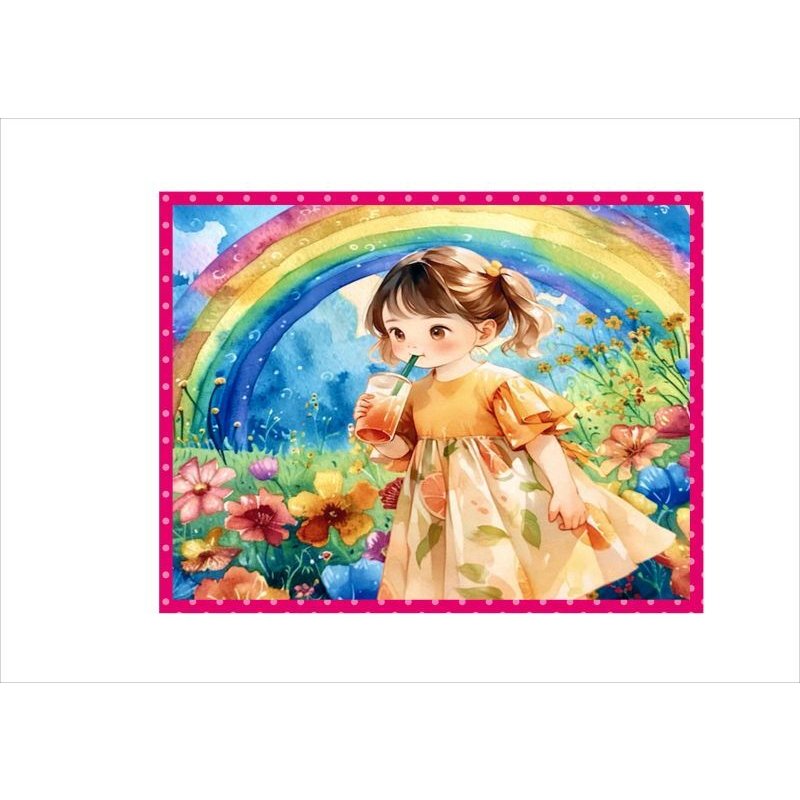 画像7: 虹と女の子＊メモ＊両面印刷＊24枚＊オリジナル