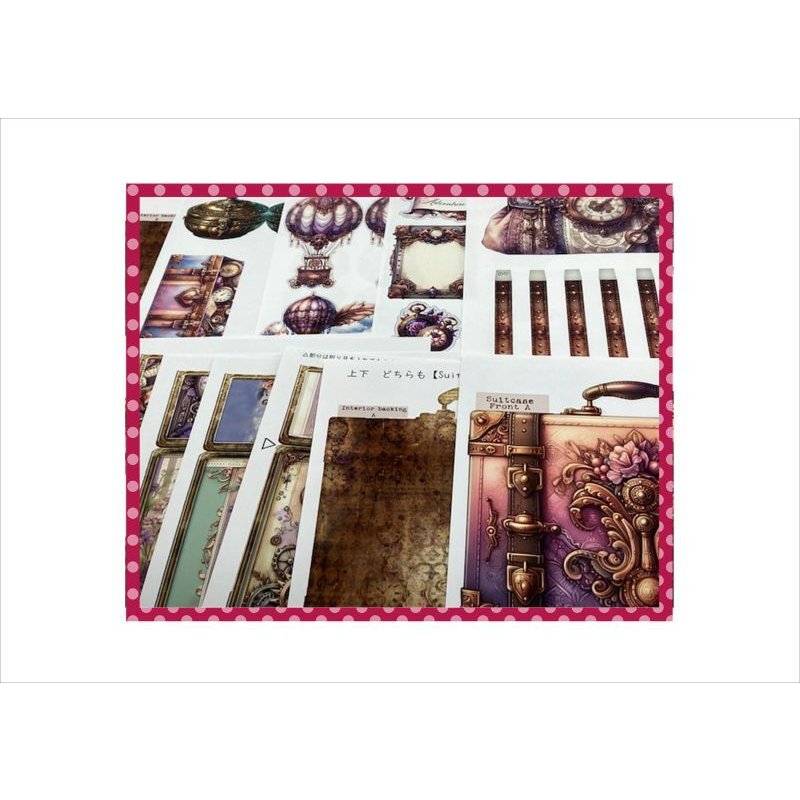 画像4: スチームパンク＊オシャレなバッグ式＊丸柄マジックテープ付き＊ジャンクジャーナル＊素材セット＊ オリジナル