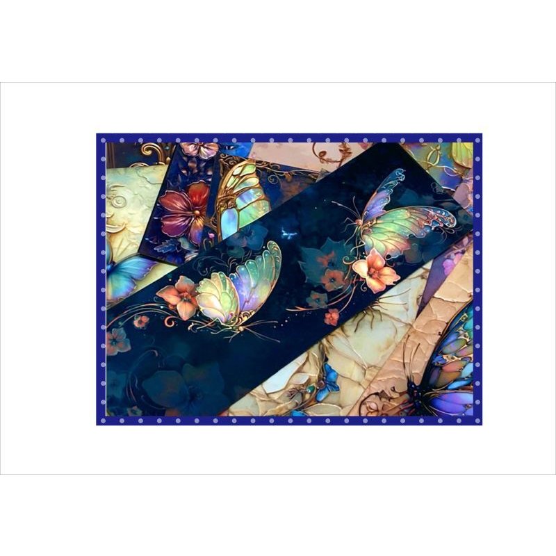 画像6: バタフライ＊ブックマークやタグに♪＊アンティーク加工＊両面印刷＊柄違い23枚＊オリジナル