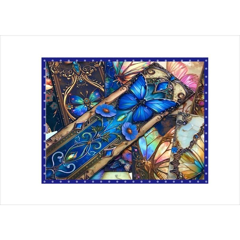 画像8: バタフライ＊ブックマークやタグに♪＊アンティーク加工＊両面印刷＊柄違い23枚＊オリジナル