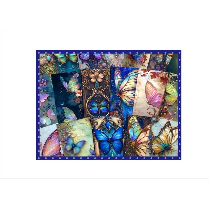 画像9: バタフライ＊ブックマークやタグに♪＊アンティーク加工＊両面印刷＊柄違い23枚＊オリジナル