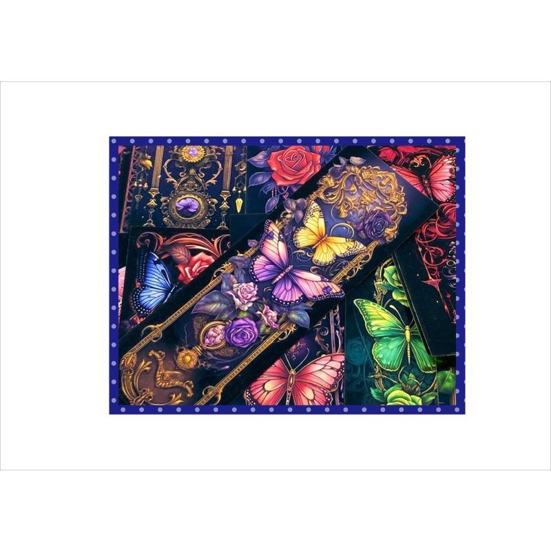 画像6: ローズバタフライ＊ブックマークやタグに♪＊アンティーク加工＊両面印刷＊柄違い22枚＊オリジナル