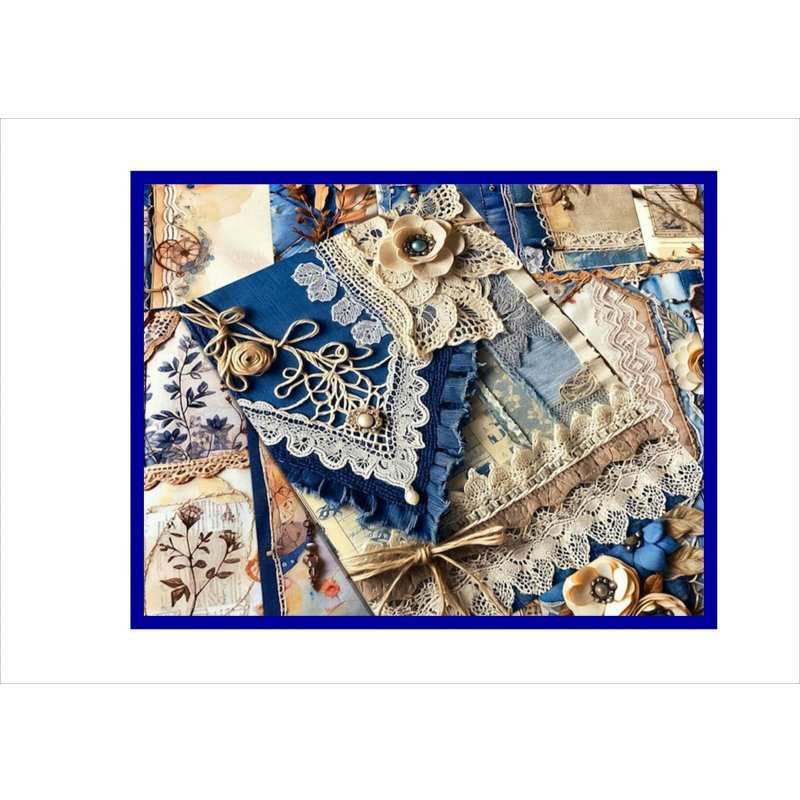 画像7: 3D＊デニムレース＊ペーパーセット＊柄違い28枚＊オリジナル