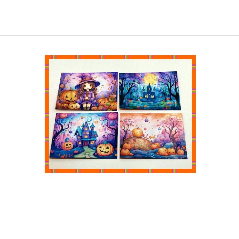 画像12: メモ＊ハロウィン＊ペーパーセット＊両面印刷＊16枚＊オリジナル