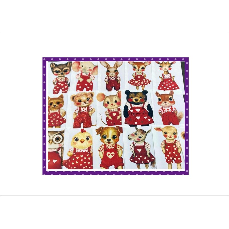 画像3: カットシール＊おめかしアニマル＊16枚＊オリジナル