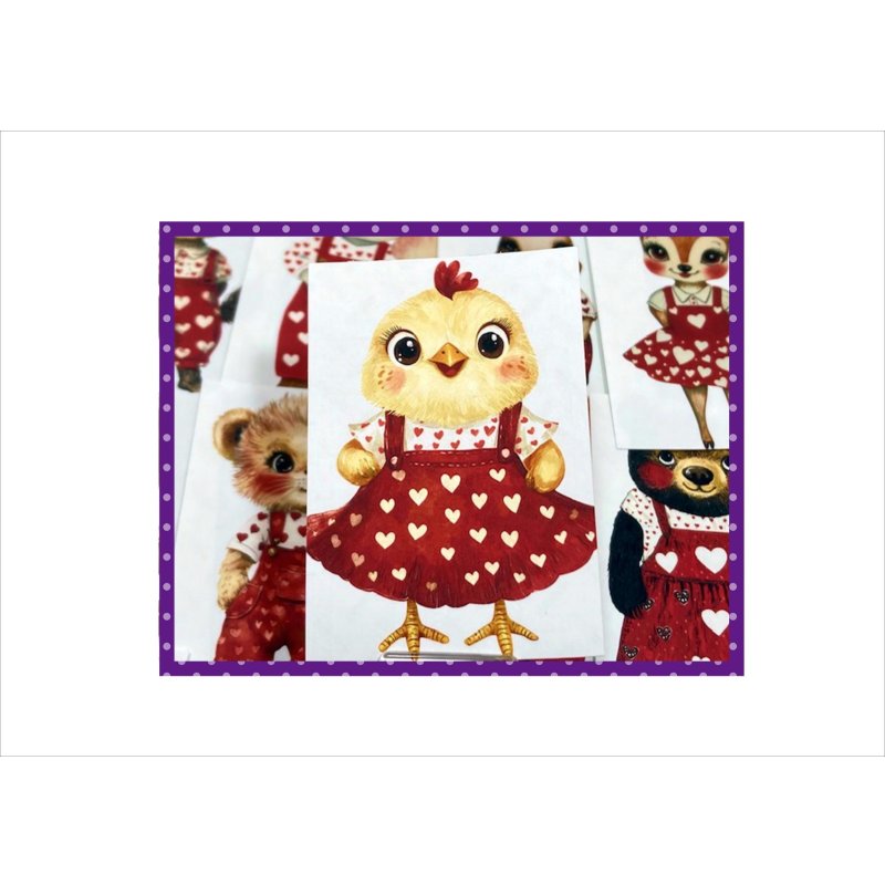 画像6: カットシール＊おめかしアニマル＊16枚＊オリジナル