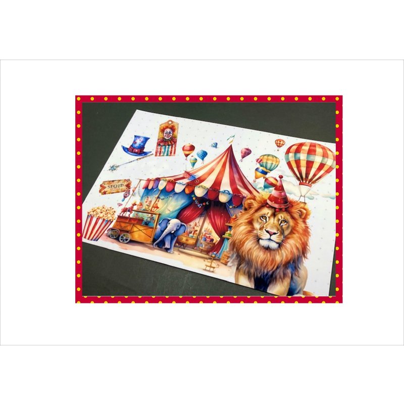 画像12: サーカス＊ピエロ＊コラージュペーパー＊柄違い6枚＊オリジナル