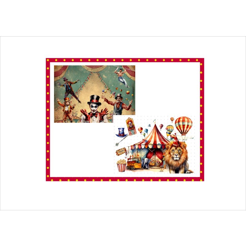 画像22: サーカス＊ピエロ＊コラージュペーパー＊柄違い6枚＊オリジナル