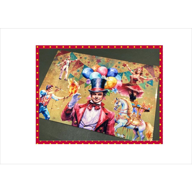 画像20: サーカス＊ピエロ＊コラージュペーパー＊柄違い6枚＊オリジナル