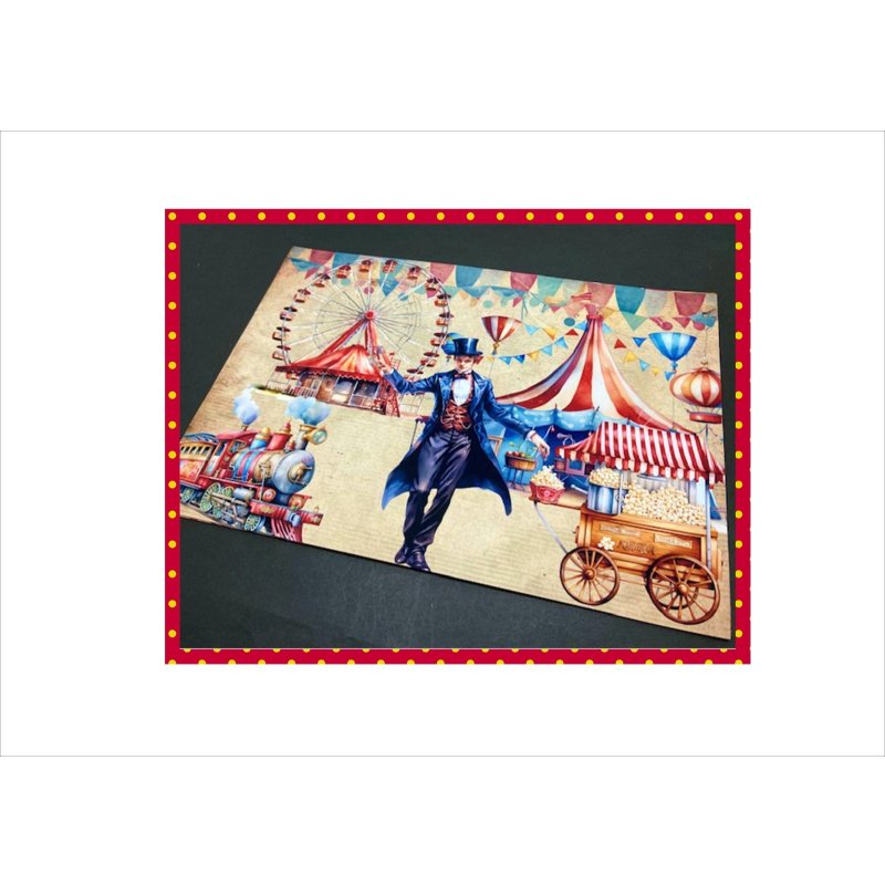 画像9: サーカス＊ピエロ＊コラージュペーパー＊柄違い6枚＊オリジナル