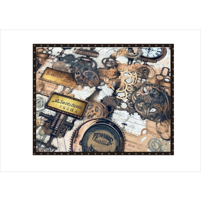 画像3: スチームパンク＊グランジ＊コラージュペーパー＊柄違い5枚＊オリジナル