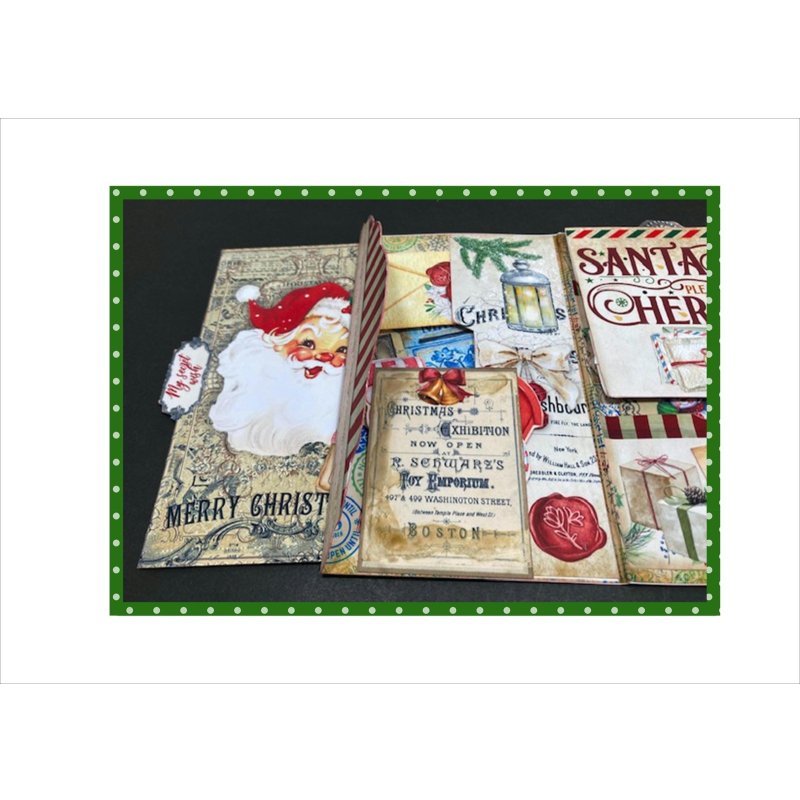 画像9: 初めてさんにもお勧め☆サンタクロース＊クリスマス＊丸型マジックテープ付き＊自分で作るジャンクジャーナル＊作り方付き♪素材セット＊ オリジナル