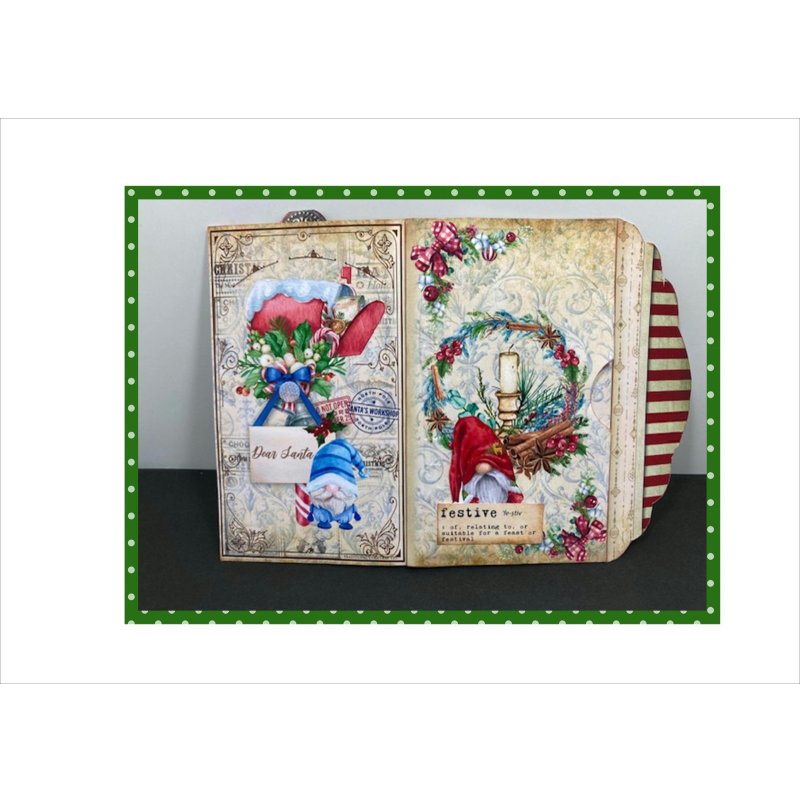 画像10: 初めてさんにもお勧め☆サンタクロース＊クリスマス＊丸型マジックテープ付き＊自分で作るジャンクジャーナル＊作り方付き♪素材セット＊ オリジナル