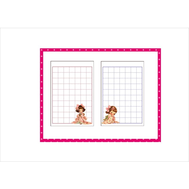 画像8: レトロなミニノートブック＊ピンク＊着物の女の子＊メモ帳＊40枚＊オリジナル