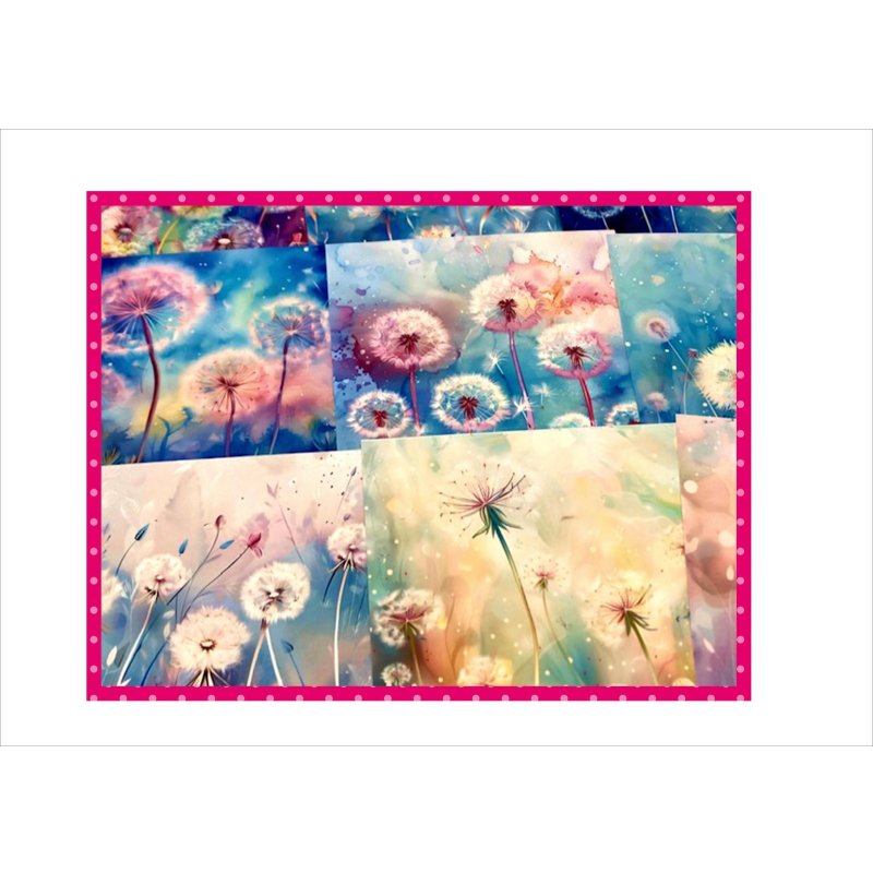 画像13: ふわふわ綿毛＊たんぽぽ＊正方形＊ペーパーセット＊柄違い30枚＊オリジナル