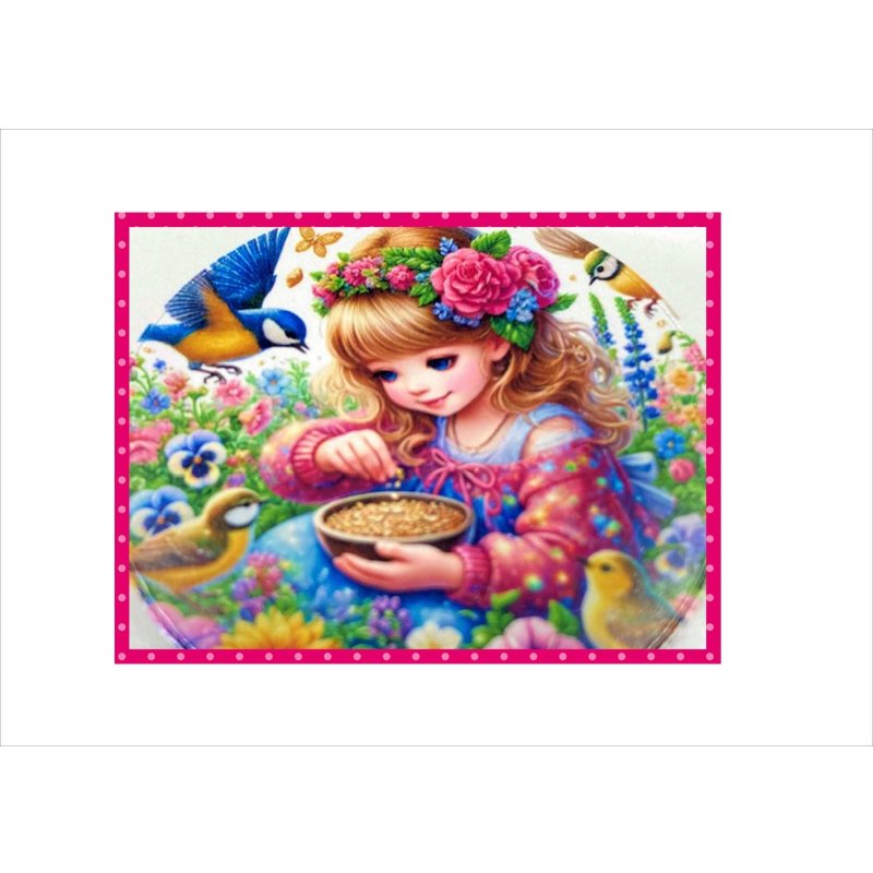 画像3: 〇型＊光沢シール＊お花畑の女の子＊24枚＊トレペ封筒入り♪オリジナル