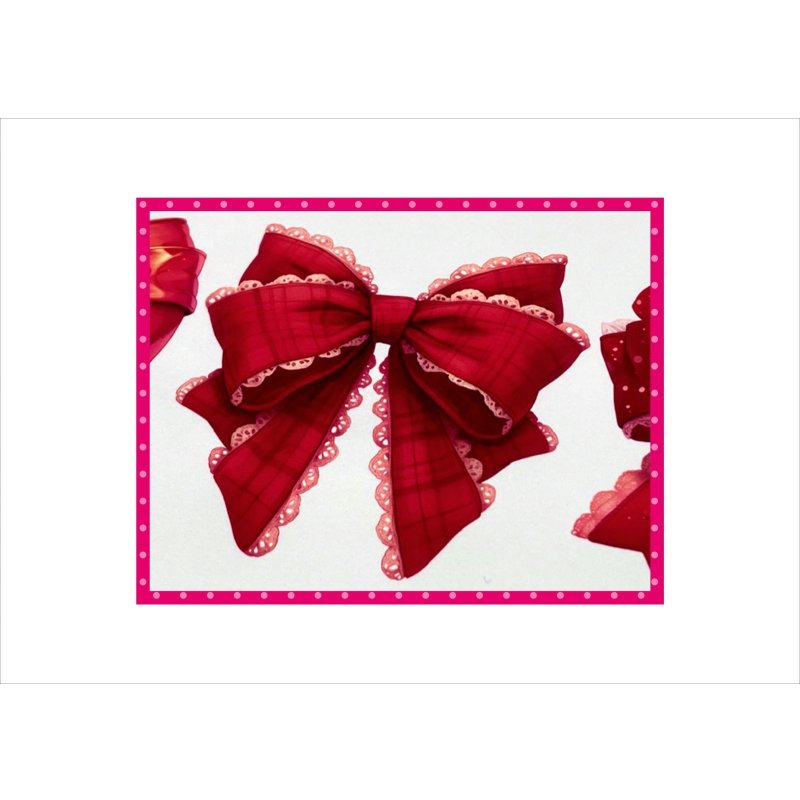 画像11: いろいろリボン＊レッド＊コラージュペーパー＊大小＊4枚＊オリジナル