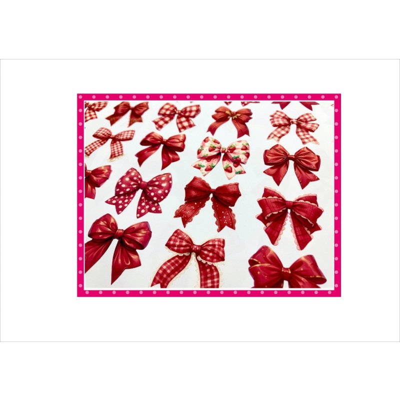 画像3: いろいろリボン＊レッド＊コラージュペーパー＊大小＊4枚＊オリジナル